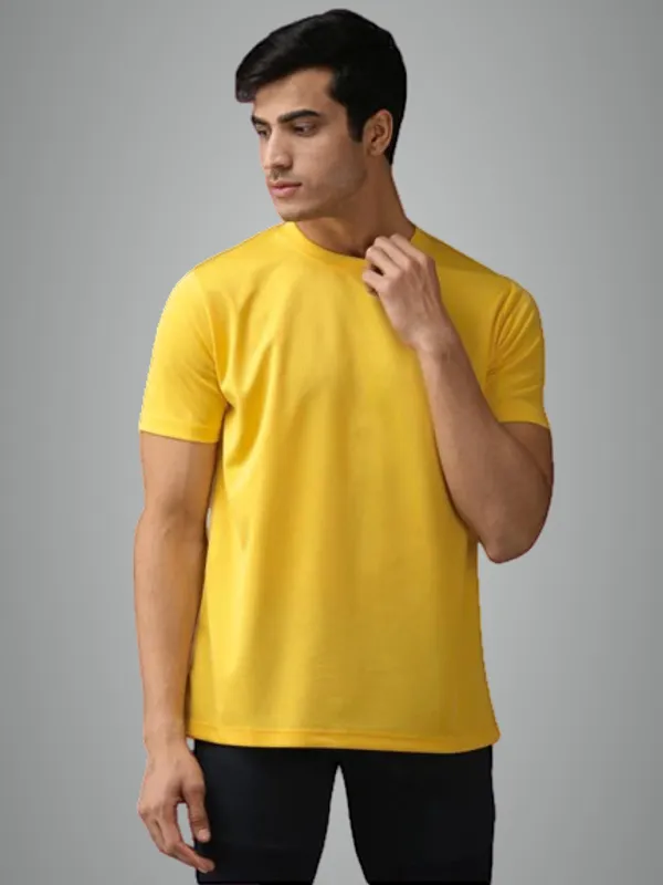 Yellow_Solid_Regular_Fit_Half_Sleeve_Round_Neck_Sports_T-Shirt_Dry_Fit_For_Men