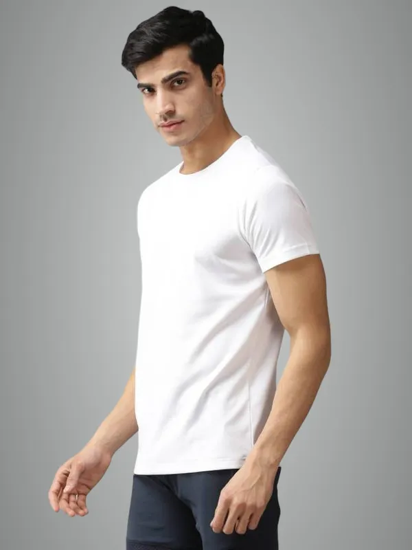 White_Solid_Regular_Fit_Half_Sleeve_Round_Neck_Sports_T-Shirt_Dry_Fit_For_Men
