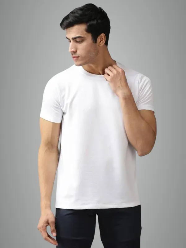 White_Solid_Regular_Fit_Half_Sleeve_Round_Neck_Sports_T-Shirt_Dry_Fit_For_Men