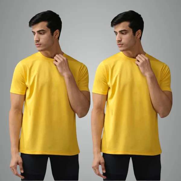 Yellow_Solid_Regular_Fit_Half_Sleeve_Round_Neck_Sports_T-Shirt_Dry_Fit_For_Men
