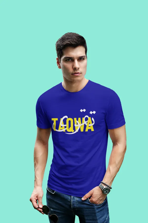 Taqwa_Printed_T-Shirt_|_Casual_Half_Sleeve_Round_Neck_T-Shirt_|_100%_Cotton_|_Navy_Blue