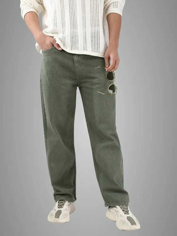 Olive_Green_Baggy_Jeans_For_Men