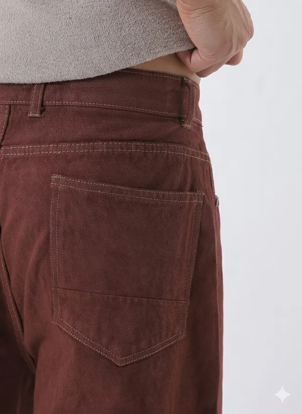 Wine_Brown_Baggy_Jeans_For_Men