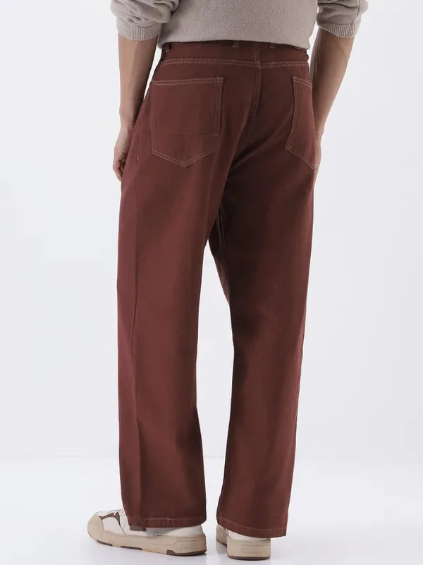 Wine_Brown_Baggy_Jeans_For_Men