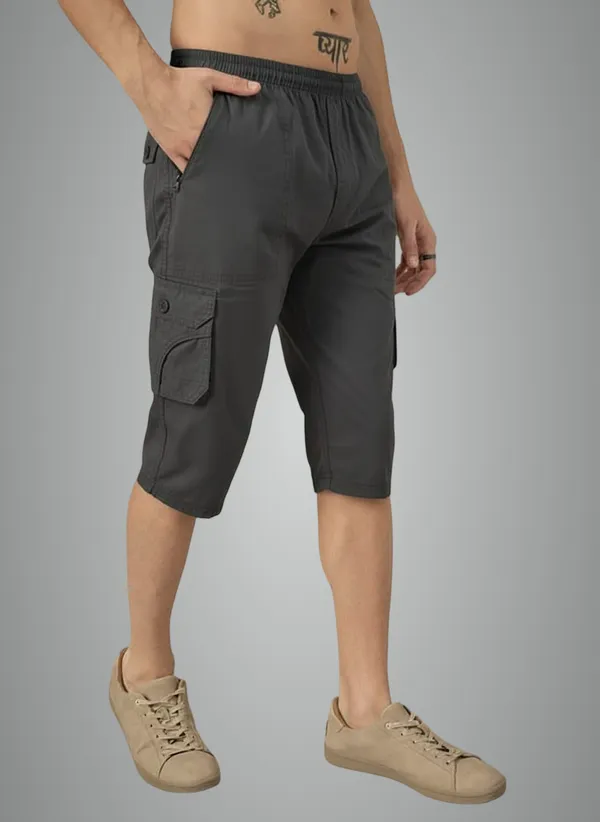 Dark_Grey_Cotton_Capri_3/4_For_Men