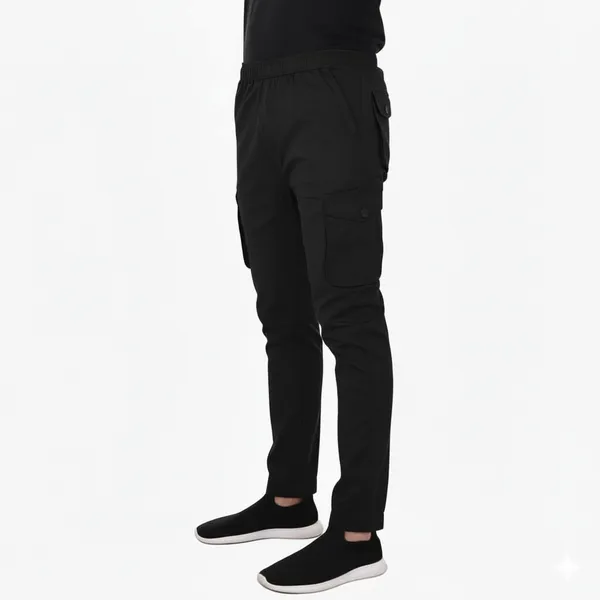 Black_Cotton_Cargo_Bottom_Pant_For_Men