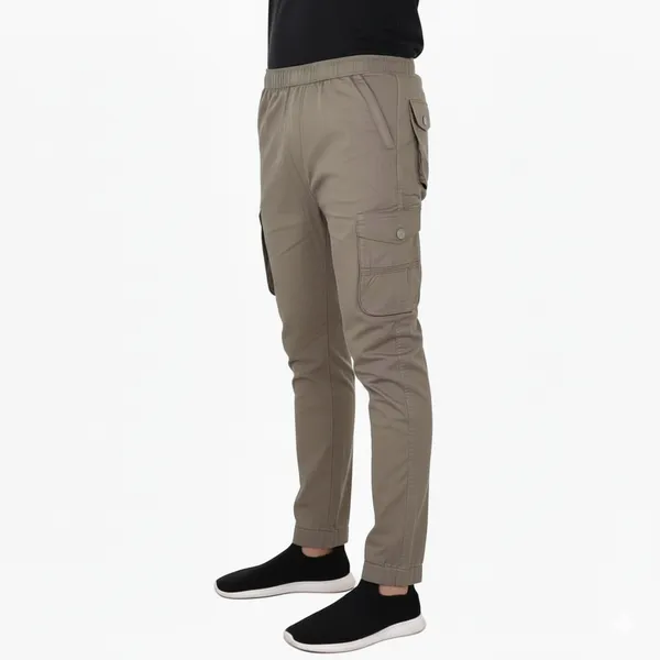 Khaki_Cotton_Cargo_Bottom_Pant_For_Men