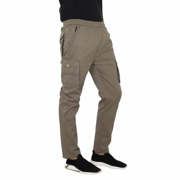 Khaki_Cotton_Cargo_Bottom_Pant_For_Men