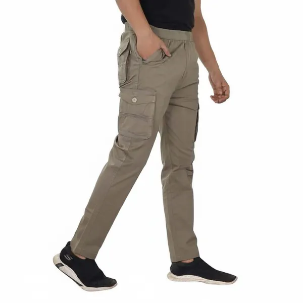 Khaki_Cotton_Cargo_Bottom_Pant_For_Men