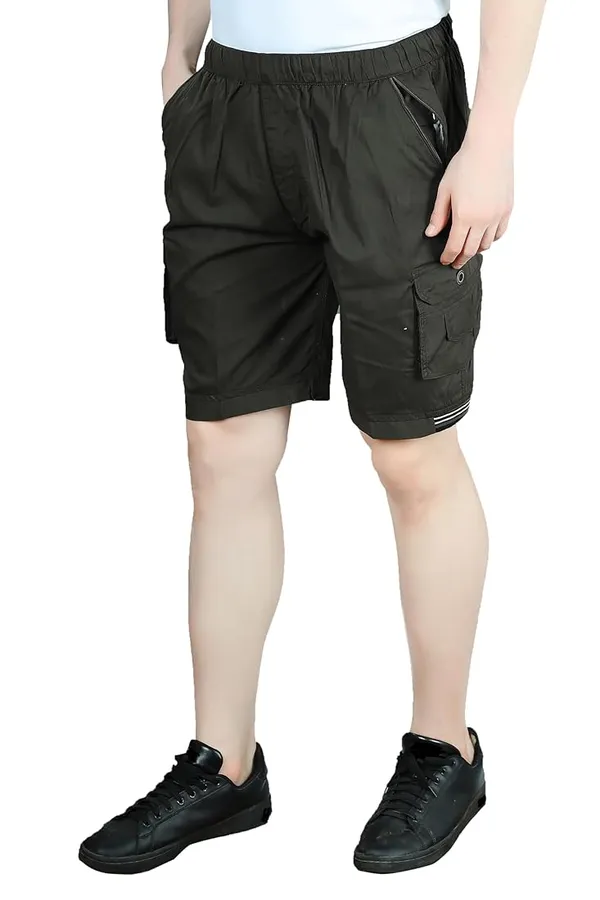 Dark_Green_Cotton_Shorts_For_Men