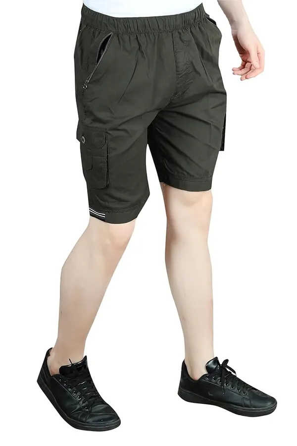 Dark_Green_Cotton_Shorts_For_Men