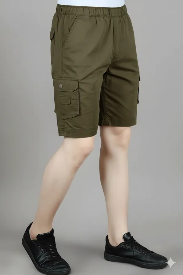 Dark_Khaki_Cotton_Shorts_For_Men