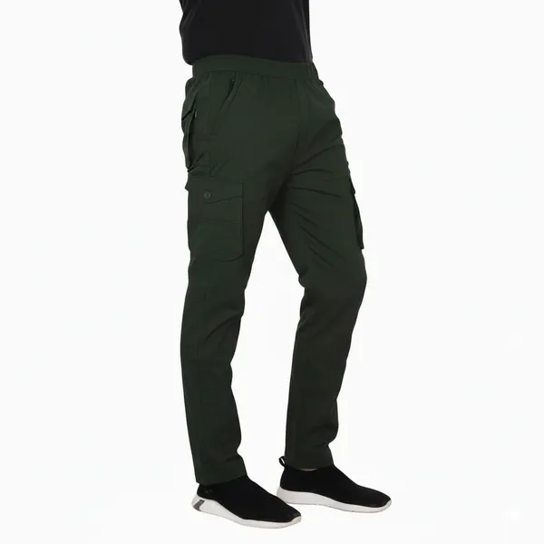 Dark_Green_Cotton_Cargo_Bottom_Pant_For_Men