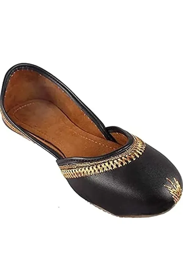 Black_Tulip_Faux_Leather_Jutti_For_Women_&_Girls
