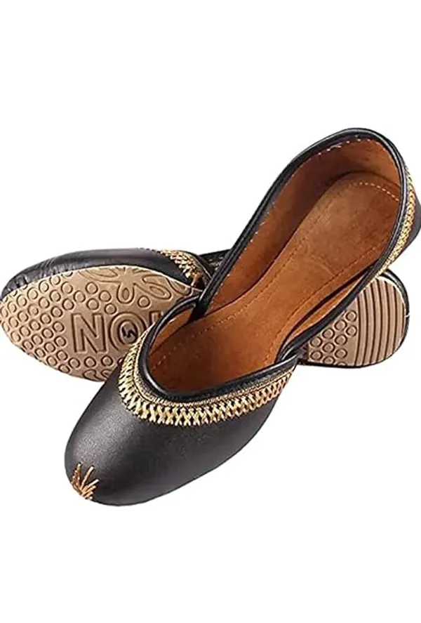 Black_Tulip_Faux_Leather_Jutti_For_Women_&_Girls
