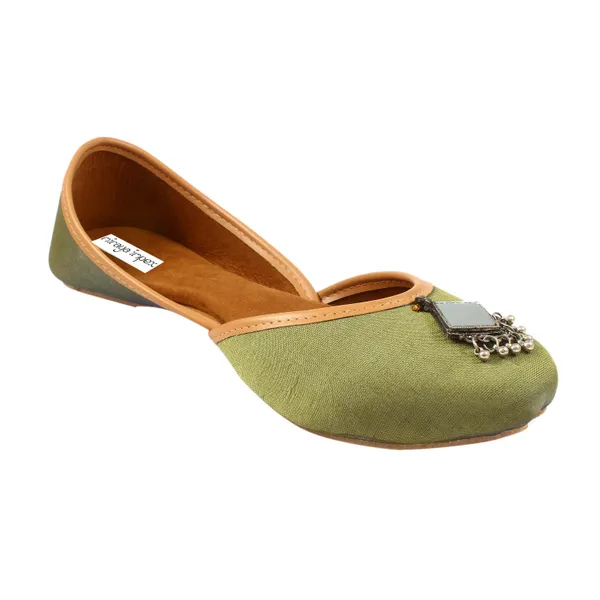 Green_Jhumka_Faux_Leather_Jutti_For_Women_&_Girls