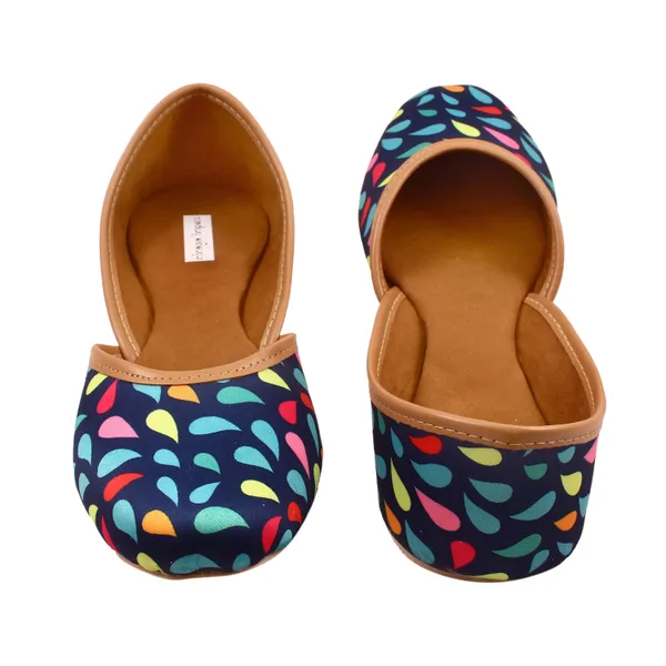 Blue_Midnight_Raindrop_Faux_Leather_Jutti_For_Women_&_Girls