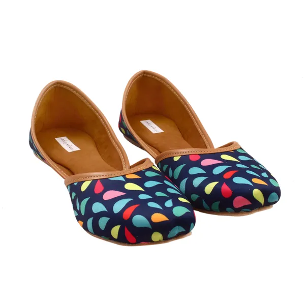 Blue_Midnight_Raindrop_Faux_Leather_Jutti_For_Women_&_Girls