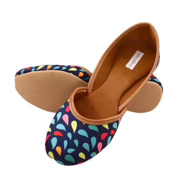 Blue_Midnight_Raindrop_Faux_Leather_Jutti_For_Women_&_Girls