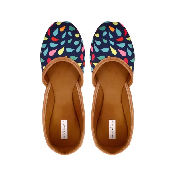 Blue_Midnight_Raindrop_Faux_Leather_Jutti_For_Women_&_Girls