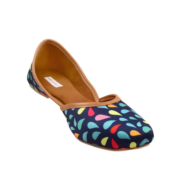Blue_Midnight_Raindrop_Faux_Leather_Jutti_For_Women_&_Girls