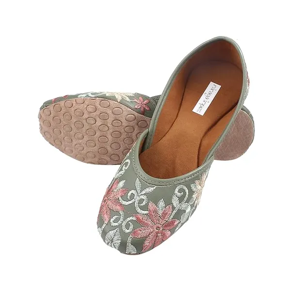 Green_Luxe_Flower_Faux_Leather_Jutti_For_Women_&_Girls