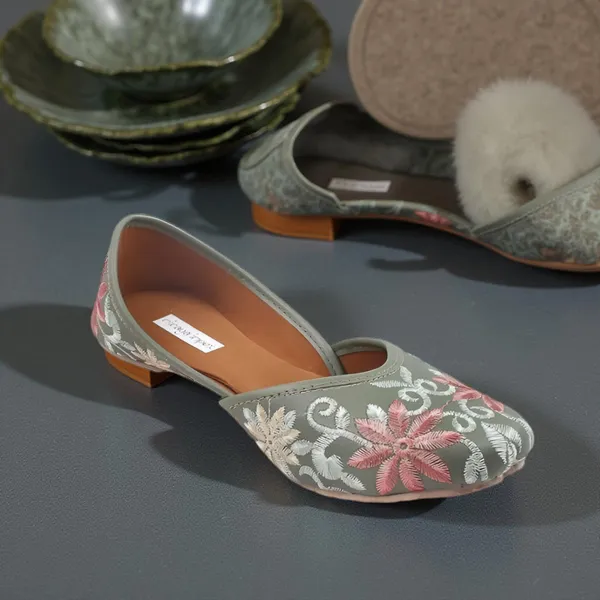 Green_Luxe_Flower_Faux_Leather_Jutti_For_Women_&_Girls