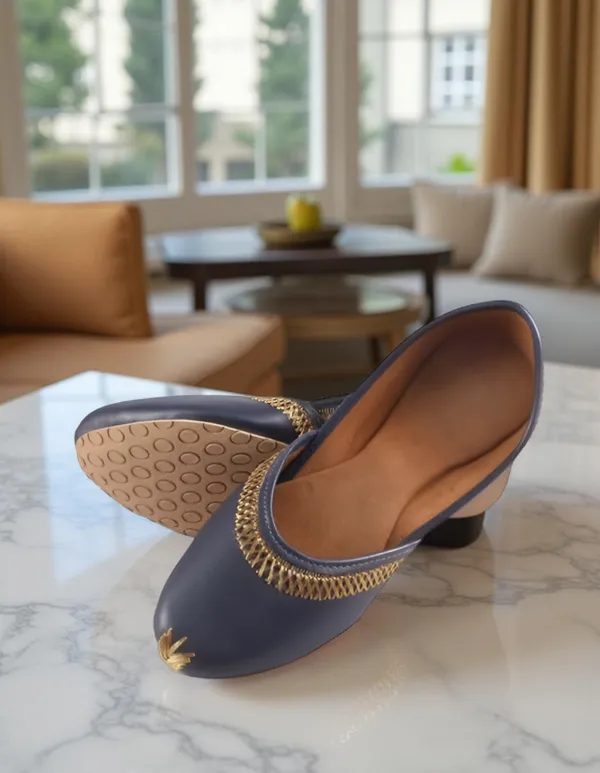 Navy_Blue_Faux_Leather_Jutti_For_Women_&_Girls