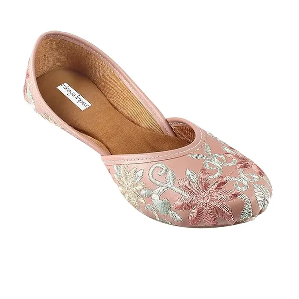 Peach_Royale_Rose_Faux_Leather_Jutti_For_Women_&_Girls