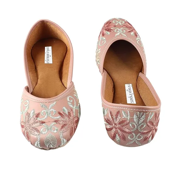 Peach_Royale_Rose_Faux_Leather_Jutti_For_Women_&_Girls