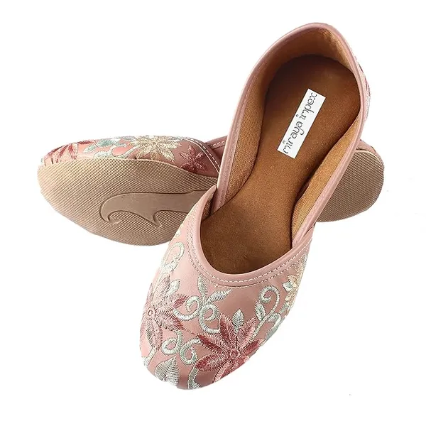 Peach_Royale_Rose_Faux_Leather_Jutti_For_Women_&_Girls
