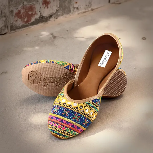 Blue_Dance_Garba_Faux_Leather_Jutti_For_Women_&_Girls