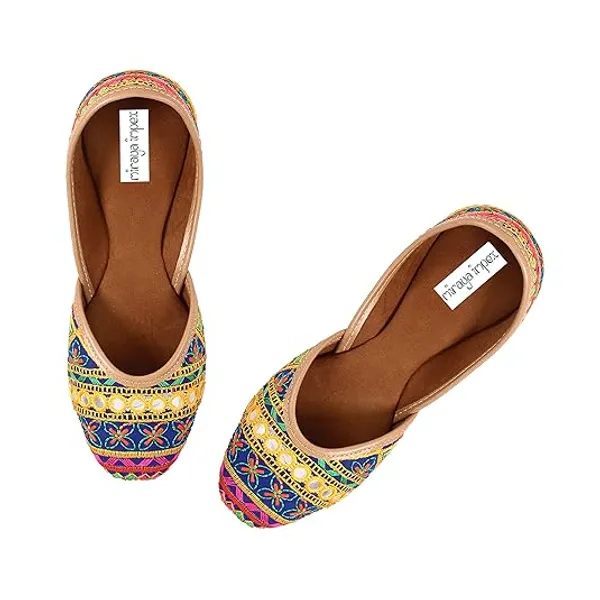 Blue_Dance_Garba_Faux_Leather_Jutti_For_Women_&_Girls