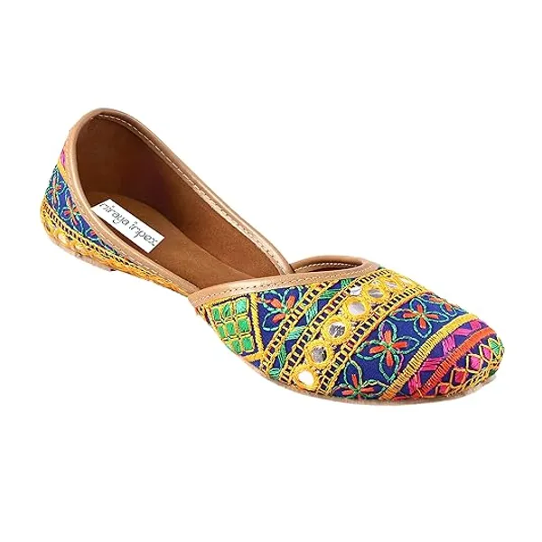 Blue_Dance_Garba_Faux_Leather_Jutti_For_Women_&_Girls