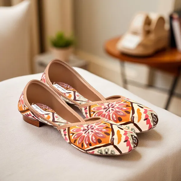 Cream_Sunflower_Luxe_Faux_Leather_Jutti_For_Women_&_Girls