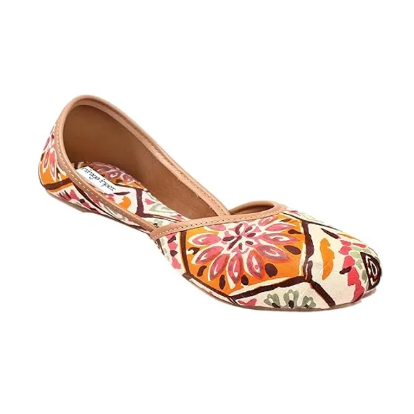 Cream_Sunflower_Luxe_Faux_Leather_Jutti_For_Women_&_Girls