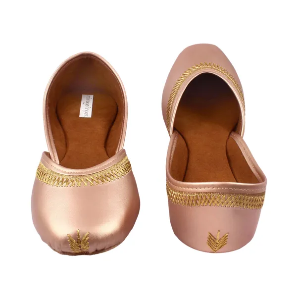 Rose_Gold_Faux_Leather_Jutti_For_Women_&_Girls