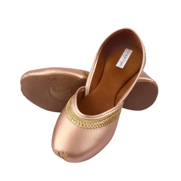 Rose_Gold_Faux_Leather_Jutti_For_Women_&_Girls