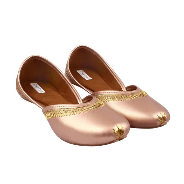 Rose_Gold_Faux_Leather_Jutti_For_Women_&_Girls
