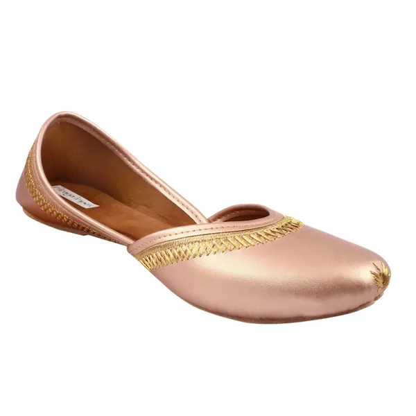 Rose_Gold_Faux_Leather_Jutti_For_Women_&_Girls
