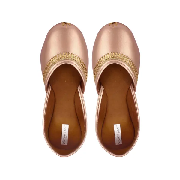 Rose_Gold_Faux_Leather_Jutti_For_Women_&_Girls