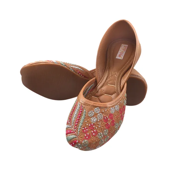 Tan_Brown_Morpankh_Faux_Leather_Jutti_For_Women_&_Girls