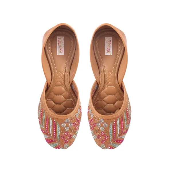 Tan_Brown_Morpankh_Faux_Leather_Jutti_For_Women_&_Girls