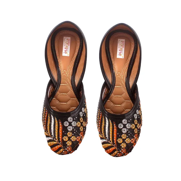 Black_Lotus_Floral_Bridal_Faux_Leather_Jutti_For_Women_&_Girls