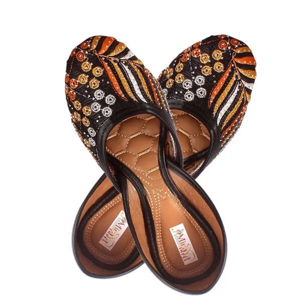 Black_Lotus_Floral_Bridal_Faux_Leather_Jutti_For_Women_&_Girls