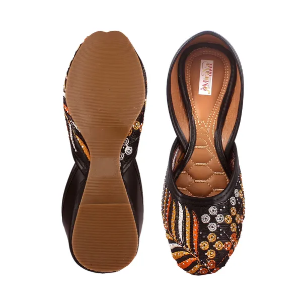 Black_Lotus_Floral_Bridal_Faux_Leather_Jutti_For_Women_&_Girls
