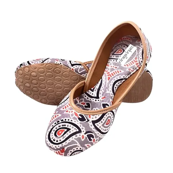 Grey_Chandni_Faux_Leather_Jutti_For_Women_&_Girls