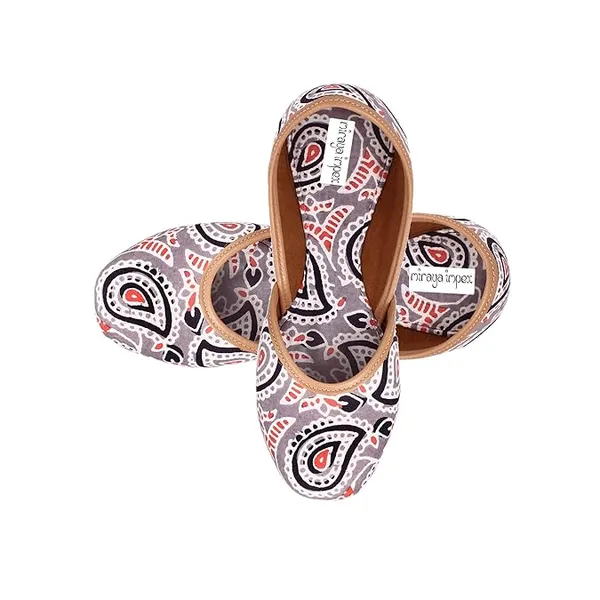 Grey_Chandni_Faux_Leather_Jutti_For_Women_&_Girls