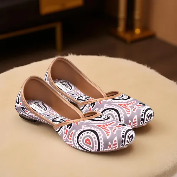 Grey_Chandni_Faux_Leather_Jutti_For_Women_&_Girls
