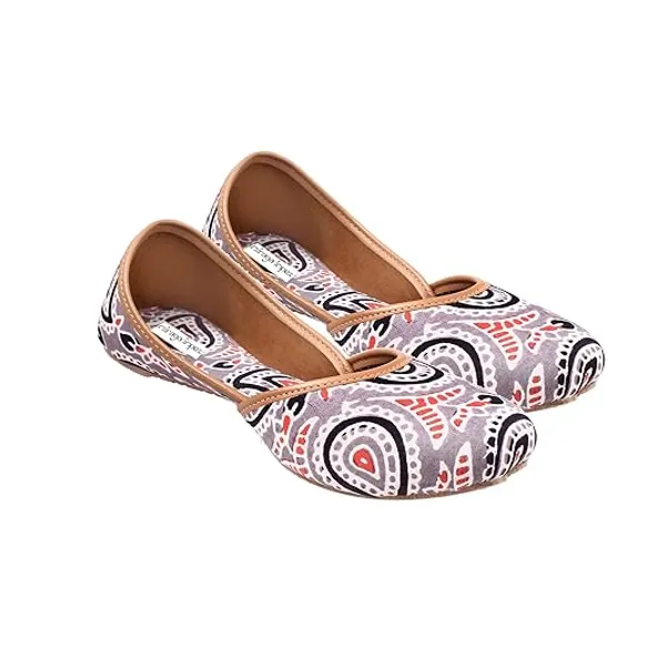 Grey_Chandni_Faux_Leather_Jutti_For_Women_&_Girls